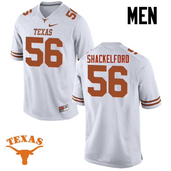 Men #56 Zach Shackelford Texas Longhorns College Football Jerseys-White
